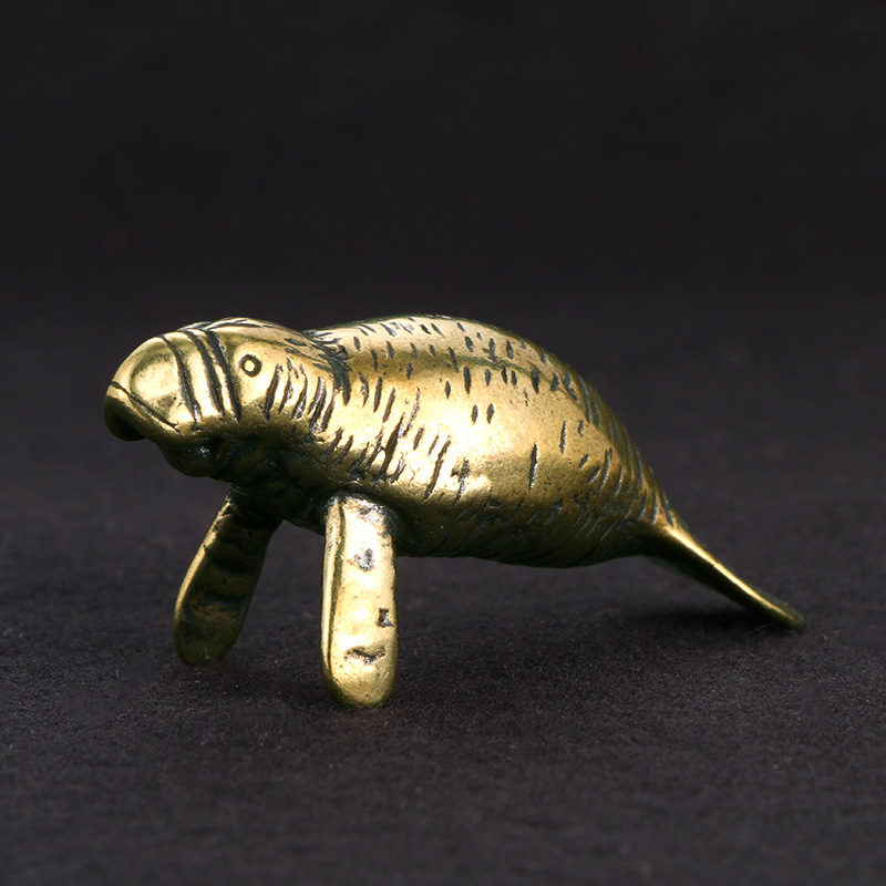 Office Furniture Wholesale - Brass Florida Manatee Decorative Figurines Vintage