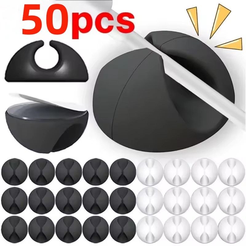 Pegboard Office Organizer - 5/50Pcs Cable Clip Winder Organizer Round