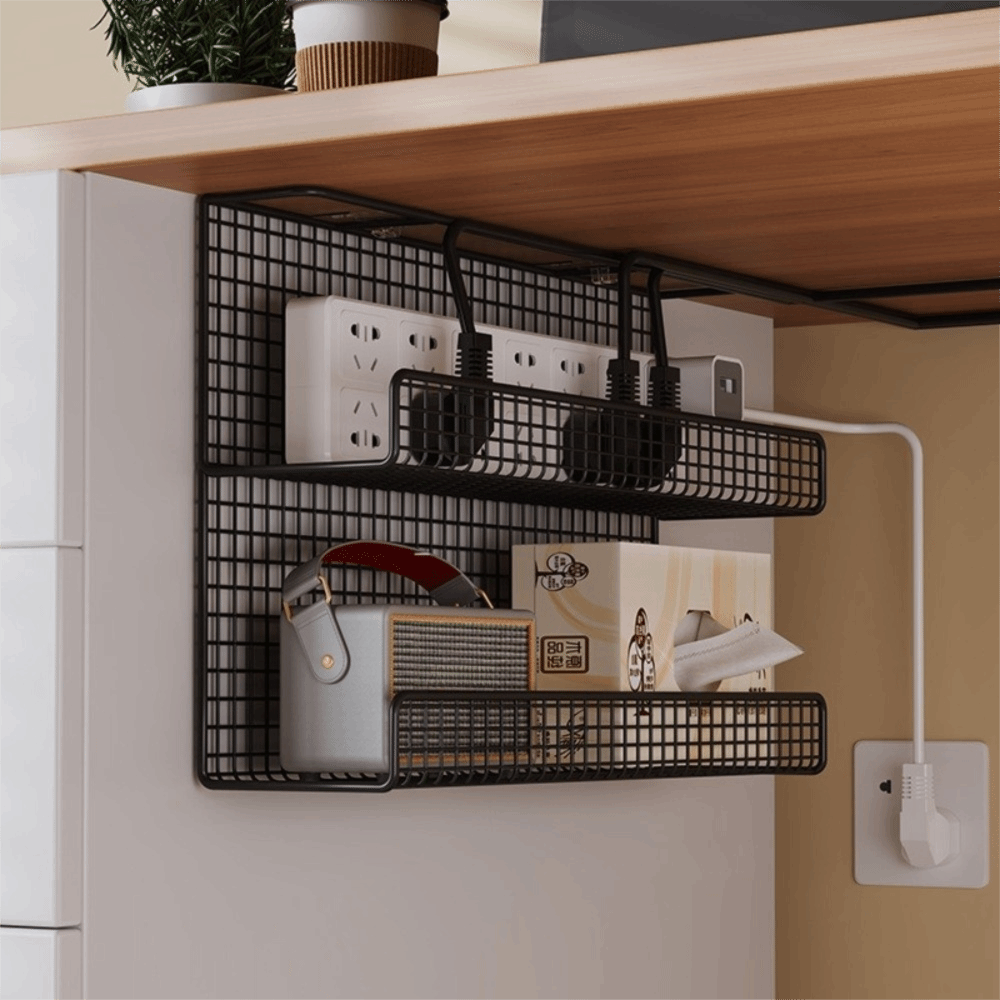 Pegboard Office Organizer - High Quality Under-desk Cable Management Tray