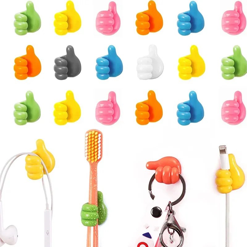 Pegboard Office Organizer - 1-10PCS Thumb Up Cable Winder Hook