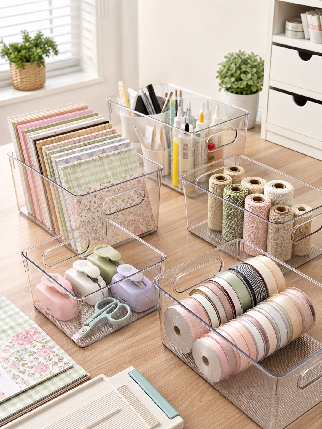 8-Pack Clear Storage Bins with - Pegboard Office Organizer recension och pris