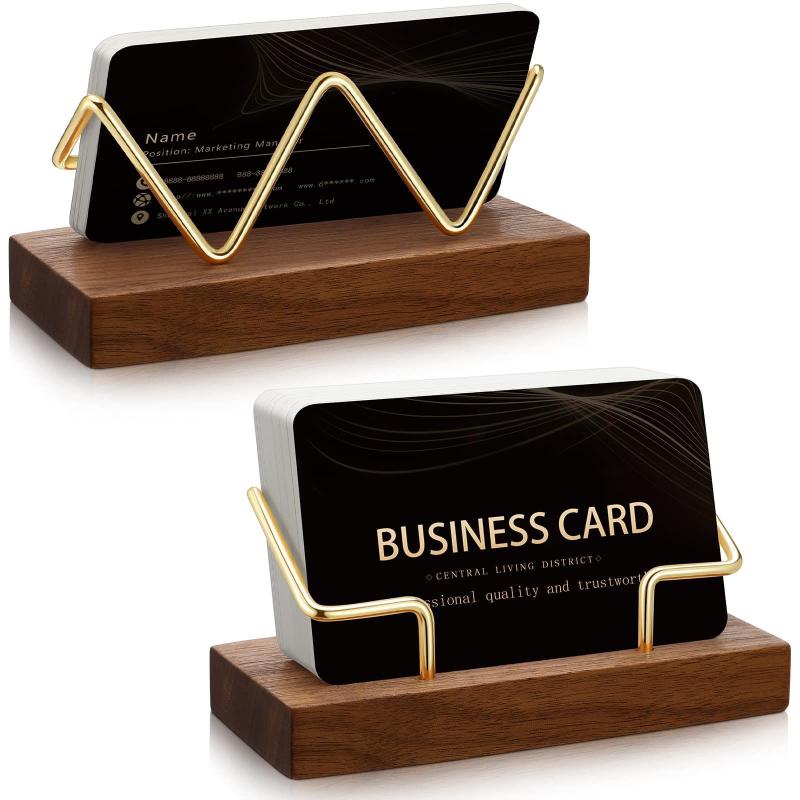 【A8】Wooden Business Card Holde - Pegboard Office Organizer recension och pris
