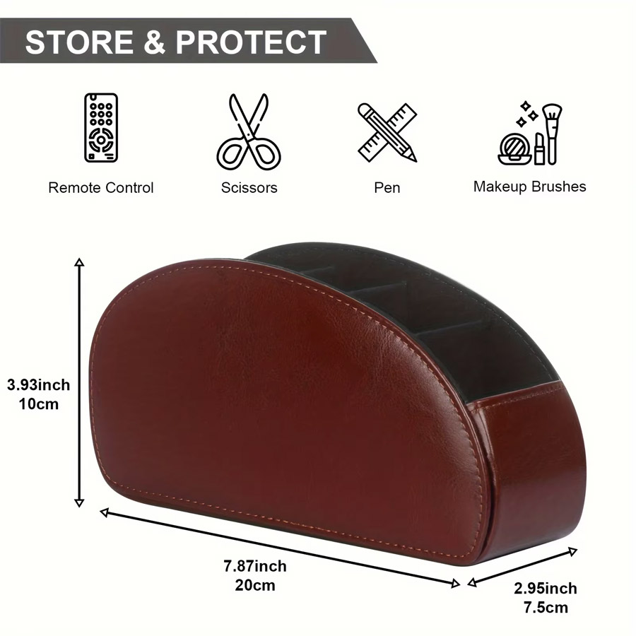 1Pc 5 Grid PU Leather Desktop  - Pegboard Office Organizer recension och pris