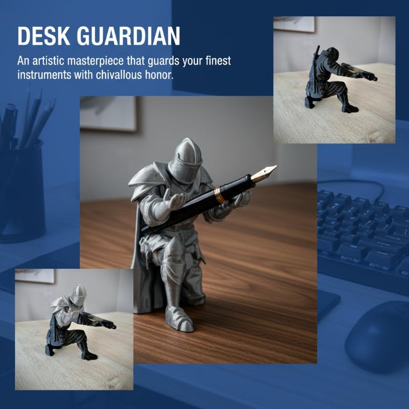 Knight Pen Holder Resin Mediev - Pegboard Office Organizer recension och pris