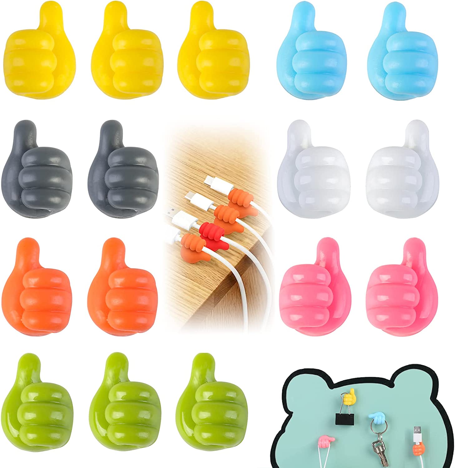 1-10PCS Thumb Up Cable Winder  - Pegboard Office Organizer recension och pris