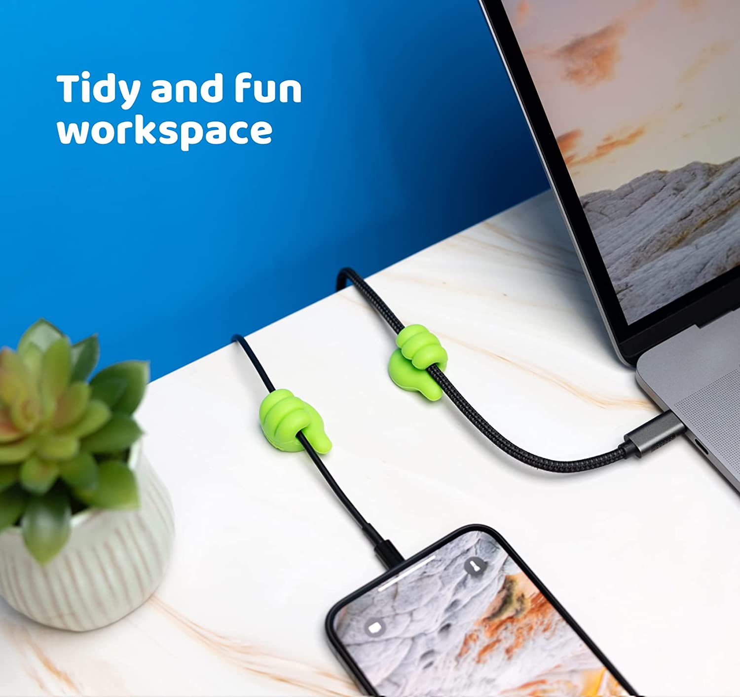1-10PCS Thumb Up Cable Winder  - Pegboard Office Organizer recension och pris